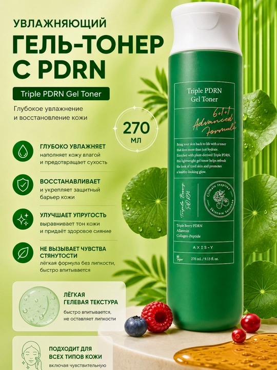 PDRN Gel Toner 270 ml – namlantiruvchi va tiklovchi yuz toneri - 