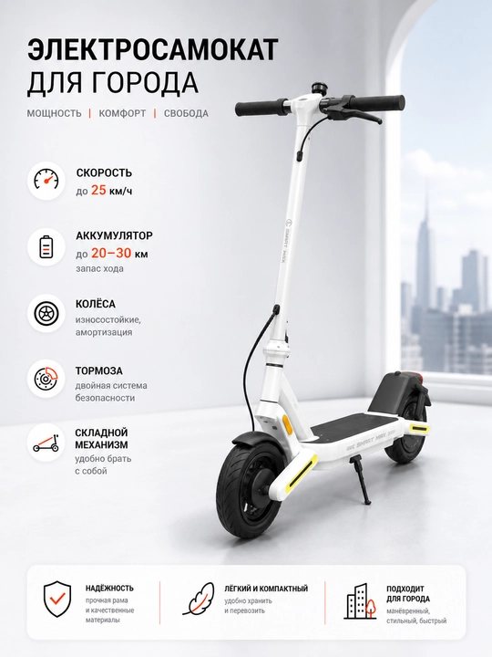 Smart Max elektr skuter — shahar uslubi va harakatlanish erkinligi - 