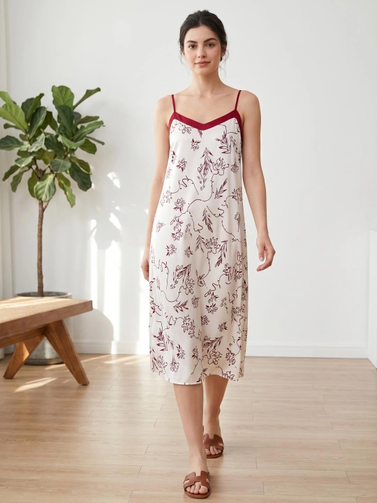 Ayollar tungi ko‘ylagi, yozgi slip dress, viskoza, keng fason, uy kiyimi - 