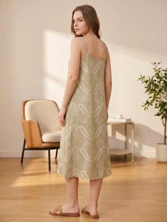 Ayollar tungi ko‘ylagi, yozgi slip dress, viskoza, keng fason, uy kiyimi