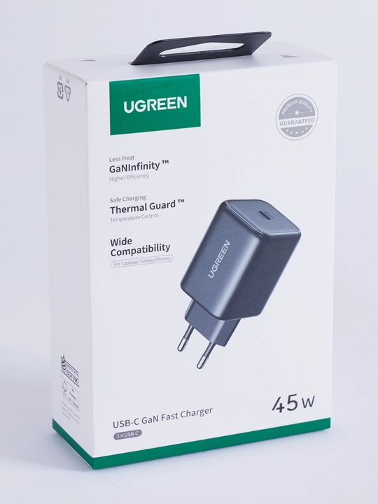 UGREEN Сетевое зарядное устройство 45Вт USB-C GaN Fast Charger Black X524 (65052)