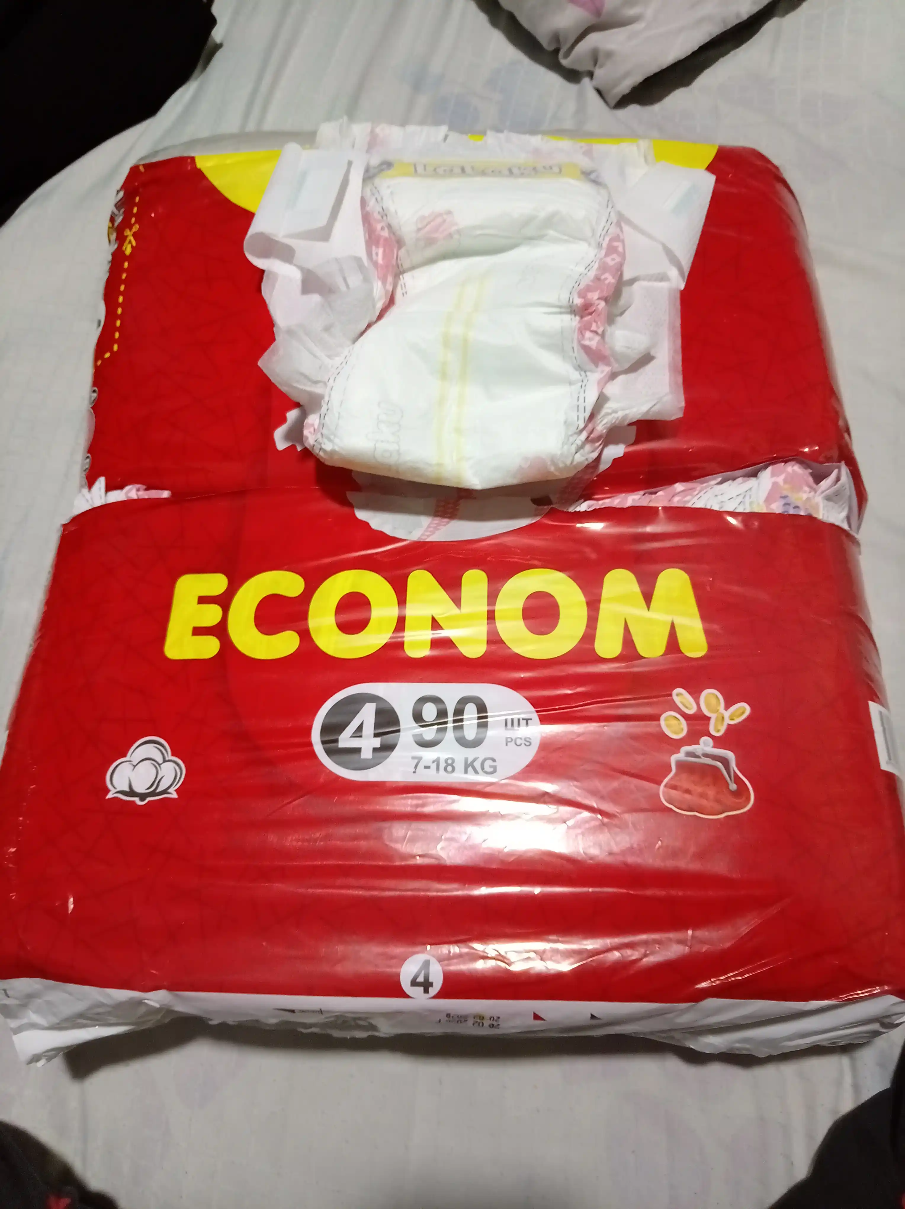 Подгузники Lalaku Econom на липучке, размер 4 (7–14 кг), 90 шт