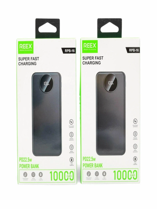 Power Bank REEX RPB-16 10000 mAh: Ixcham va kuchli quvvatlagich - 