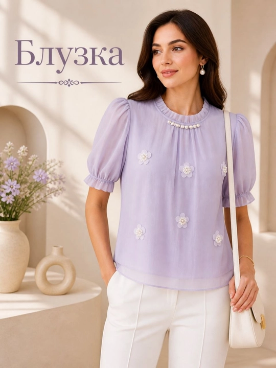 Блузка, кофта женская летняя (рубашка блузка) - 