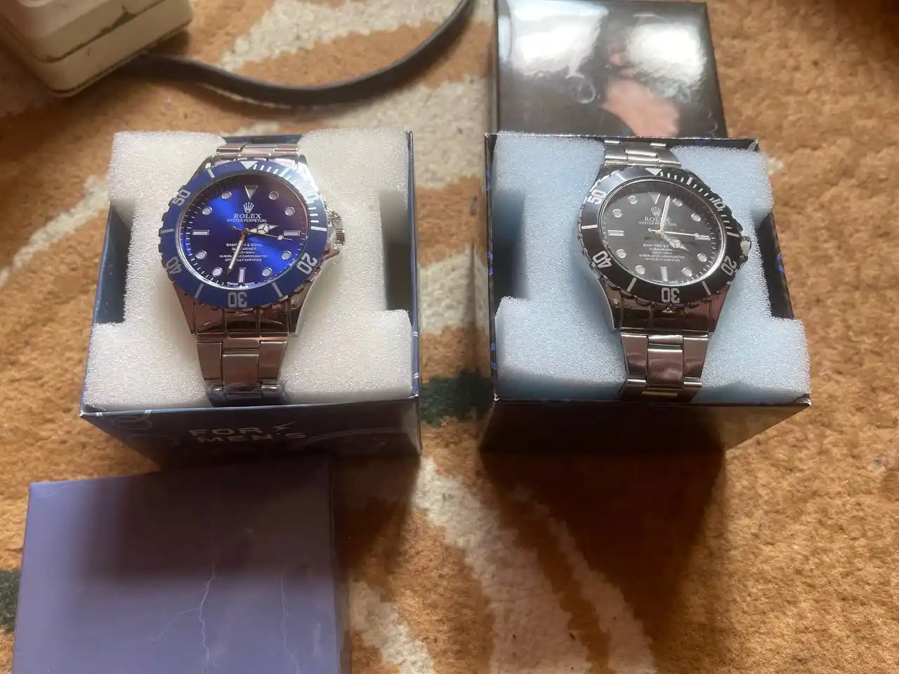 Rolex erkaklar qo‘l soati metall, yashil qora ko‘k rang, sovg‘a qutisi bilan