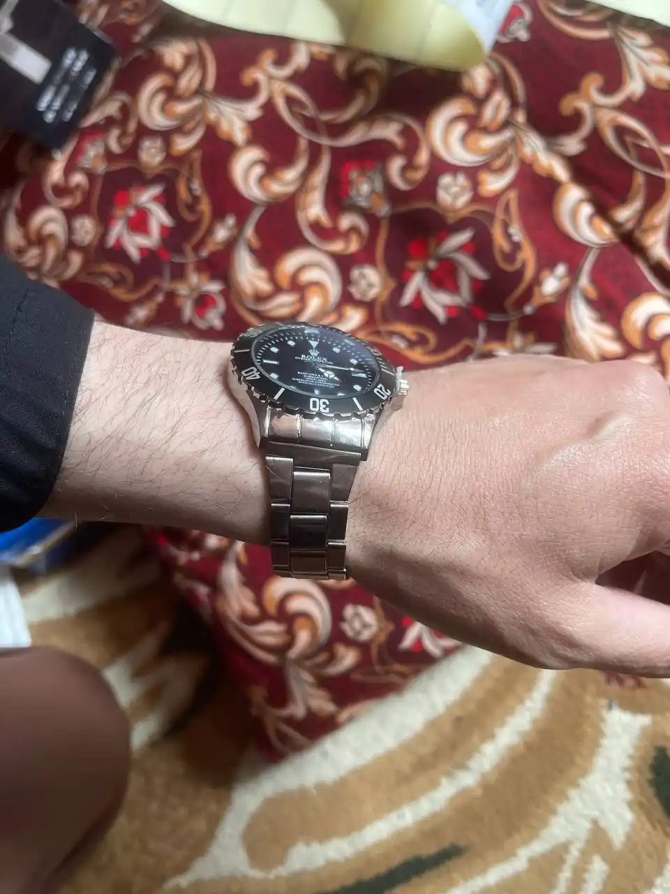 Rolex erkaklar qo‘l soati metall, yashil qora ko‘k rang, sovg‘a qutisi bilan