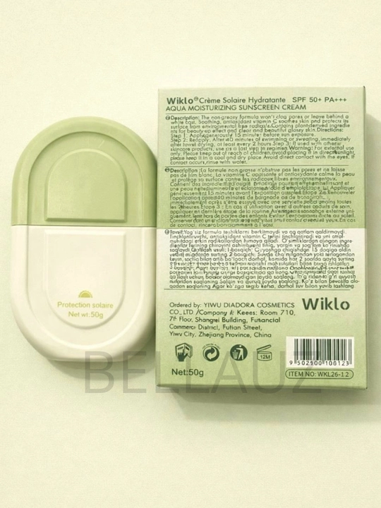 WIKLO Quyoshdan himoya qiluvchi krem, yuz kremi SPF 80, 50 PA+++, 50 gr, 100 gr