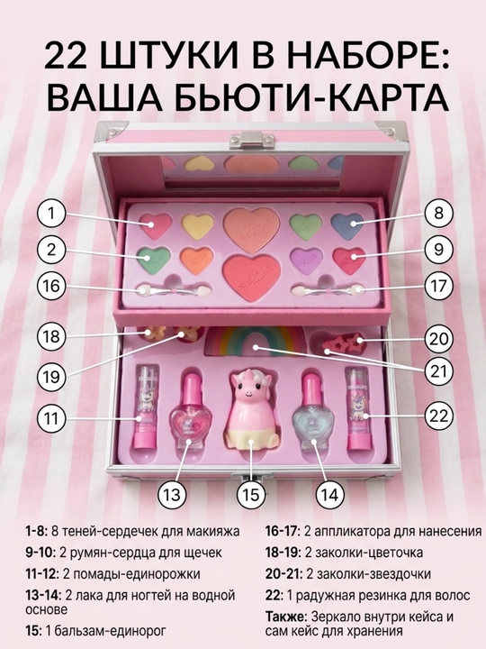 Набор детской декоративной косметики для девочки игрушки подарок девочке