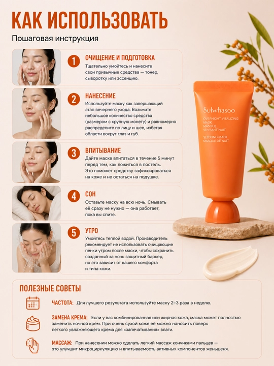 Sulwhasoo мини: сыворотка First Care, ночная маска или peel-off маска, 15–35 мл