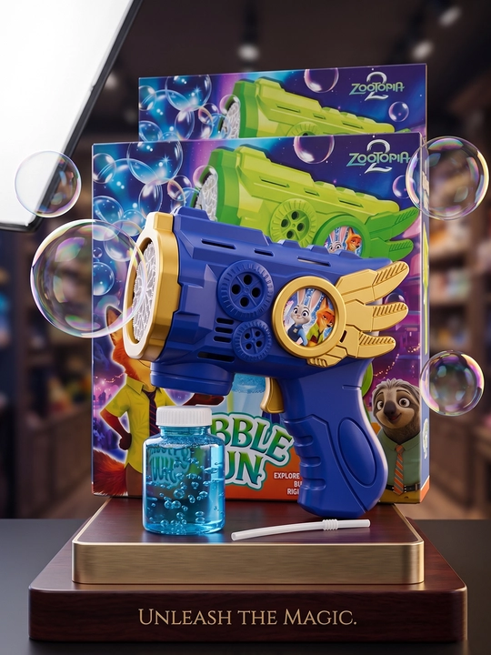 Генератор мыльных пузырей детский, на батарейках, BUBBLE GUN