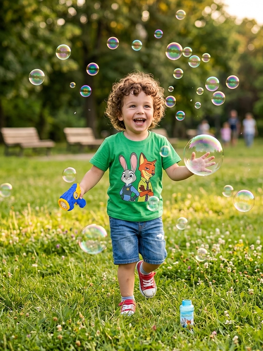 Генератор мыльных пузырей детский, на батарейках, BUBBLE GUN