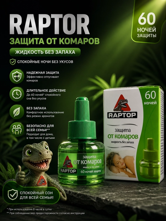 Mosquitall,chivinlarga qarshi suyuqlik, fumigator uchun suyuqlik,60 kechalik himoya,hidsiz - 