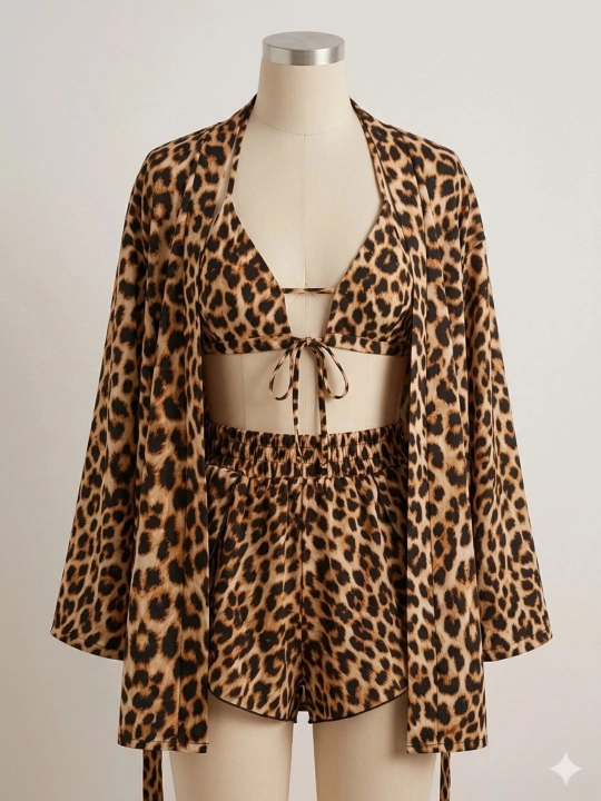 Ayollar uchun leopard bosma to'plami - 