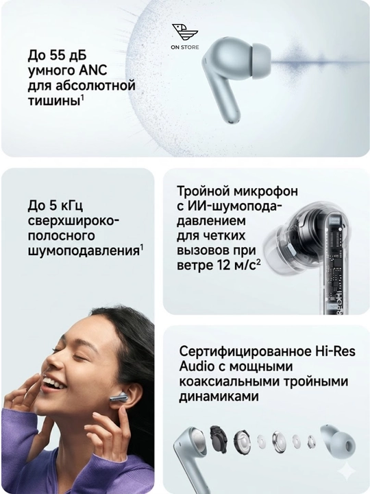 Simsiz quloqchinlar Redmi Buds 8 Pro, Hi-Res Audio, USB-C