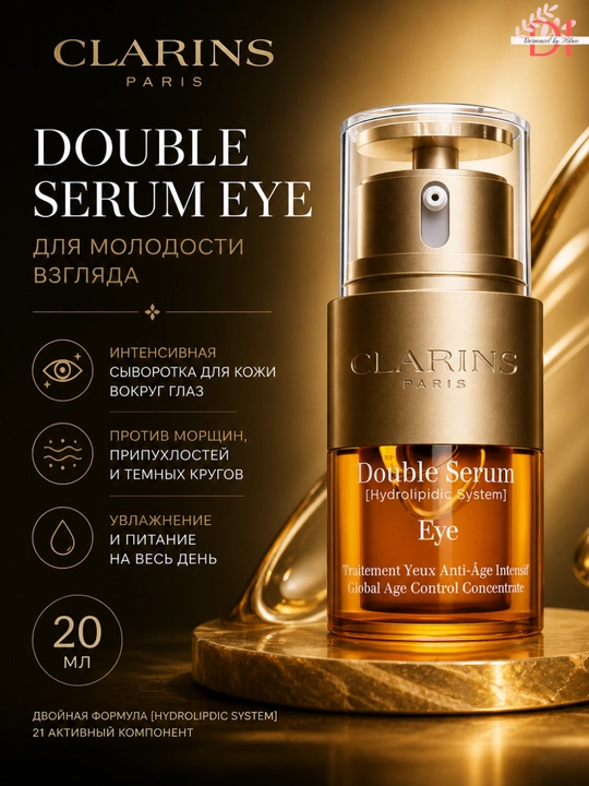 Сыворотка для кожи вокруг глаз Clarins Double Serum Eye 20 мл – мягкость и ухоженный вид - 