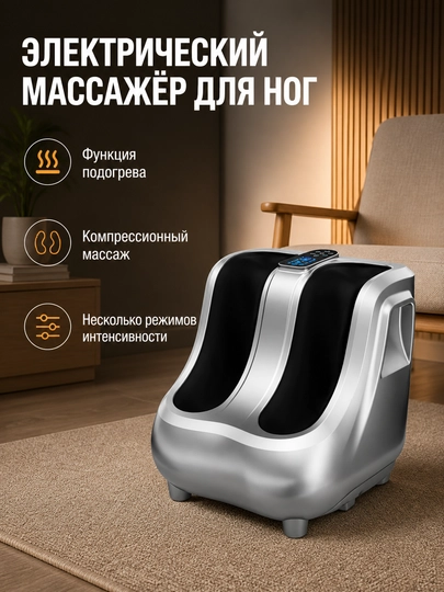 Массажёр для ног электрический с подогревом 6 режимов роликовый — SHAHMA-MASAJ-ТЕМНСЕР