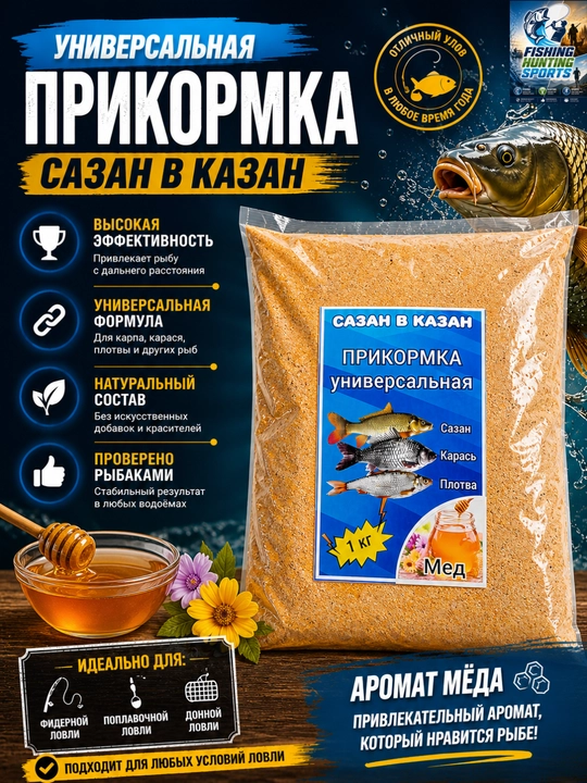 Прикормка сухая, 1000 г - 