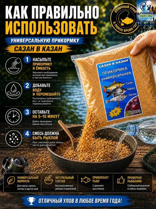 Прикормка сухая, 1000 г