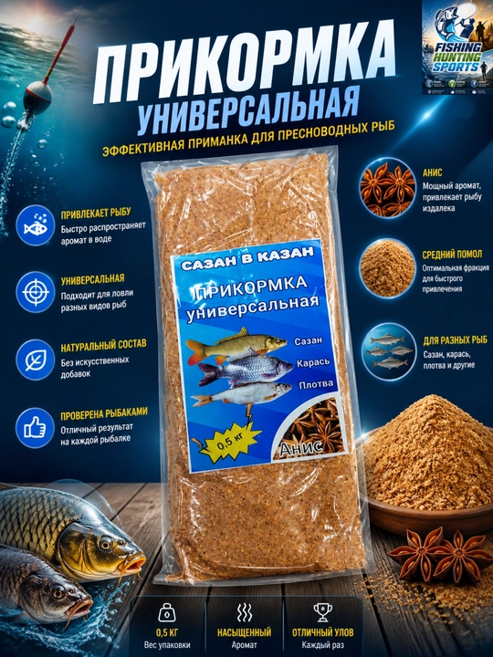 Прикормка сухая, 1000 г - 