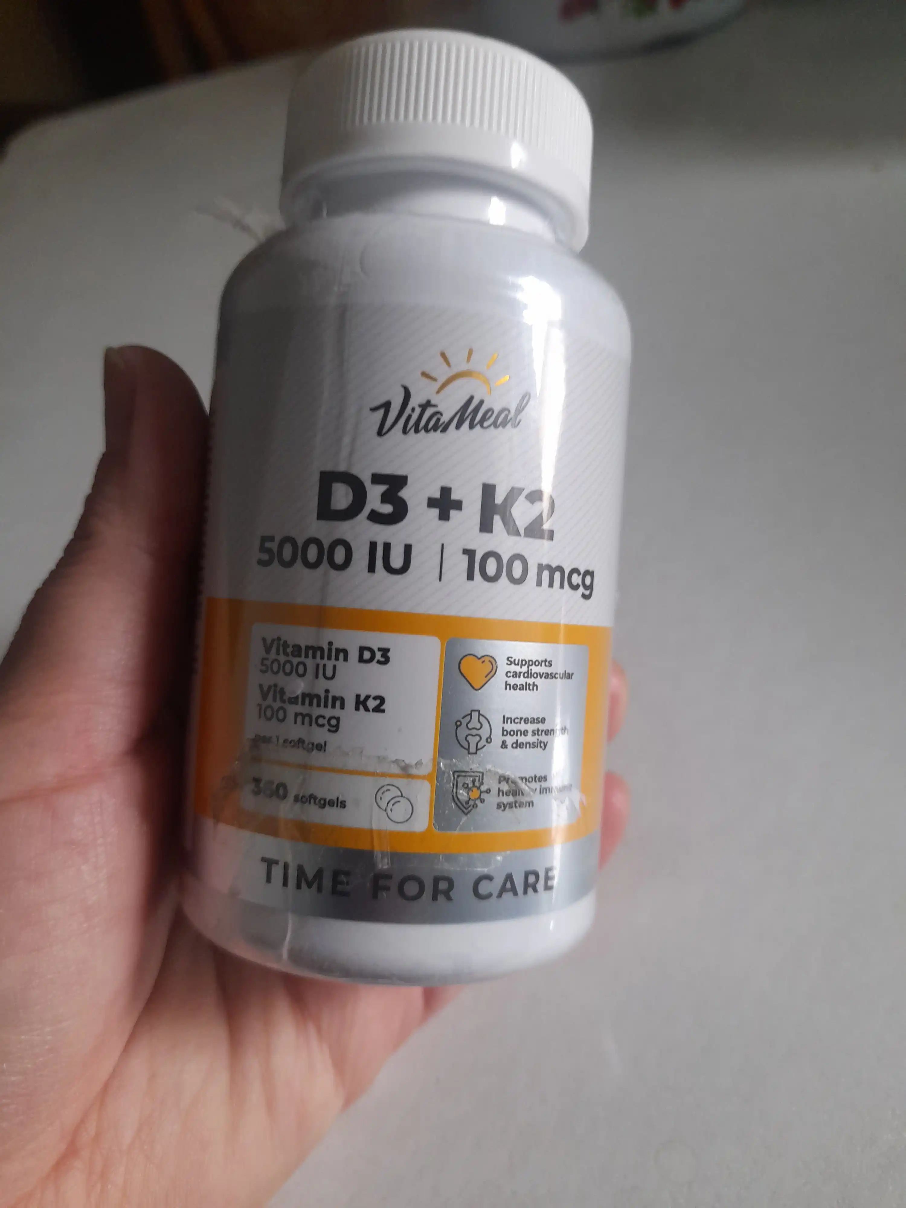 Витамин D3+K2, VitaMeal, D3 5000ME, K2 100мкг, 360 капсул 