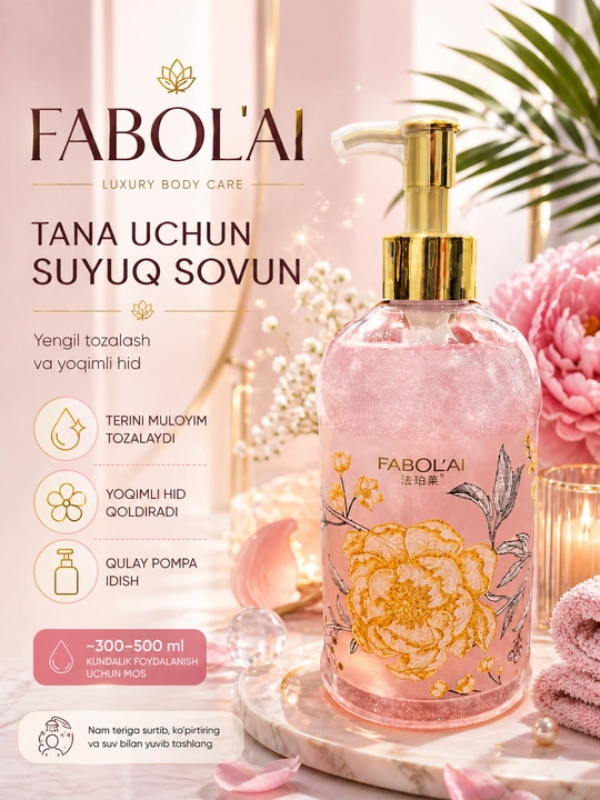 FABOL’AI xushbo‘y dush geli, kundalik foydalanish uchun, 500 ml