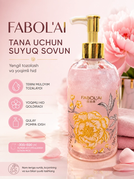 FABOL’AI xushbo‘y dush geli, kundalik foydalanish uchun, 500 ml - 