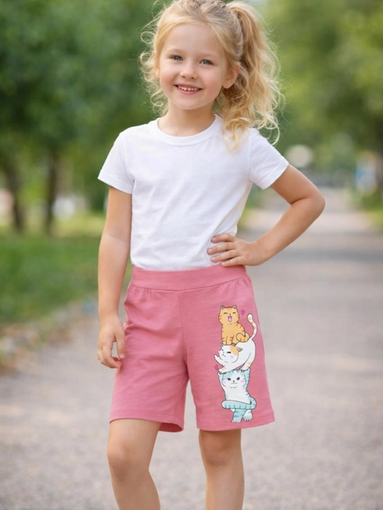 Шорты детские для девочек, х/б трикотаж, 3-7лет - 