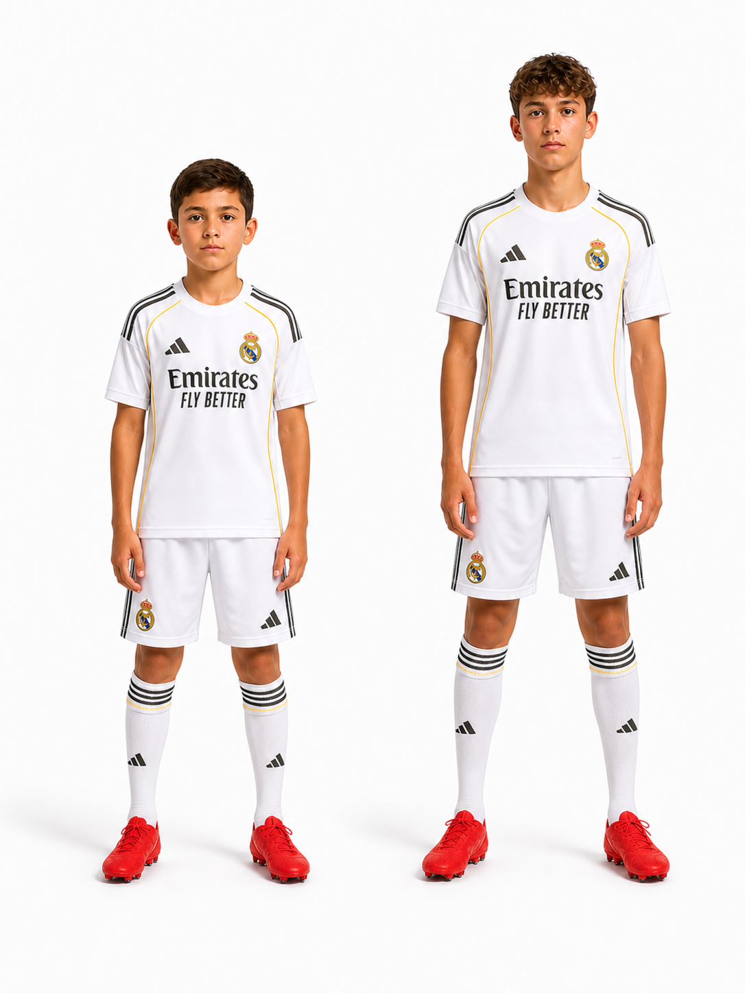 Футбольная форма Real Madrid 2025/2026 (белая), Детская и подростковая спортивная джерси - 