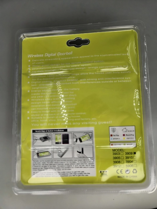 Simsiz eshik qo‘ng‘irog‘i, raqamli doorbell set, 150 m masofa LED bilan