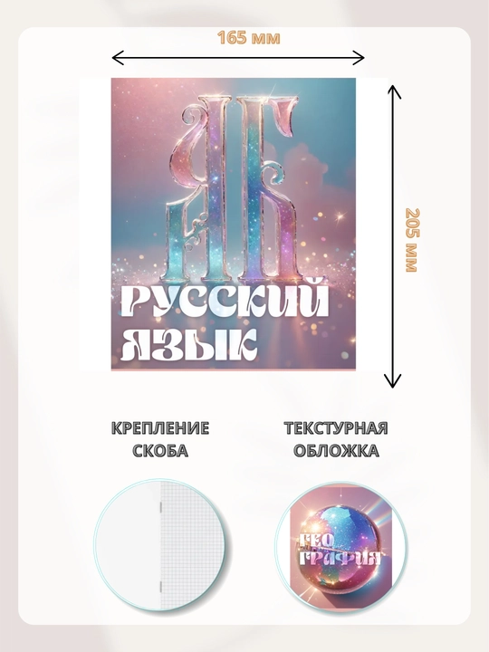 Fanlar bo‘yicha daftar to‘plami: 48 varaq, A5 format, 10–12 dona (Kletka va liniya)