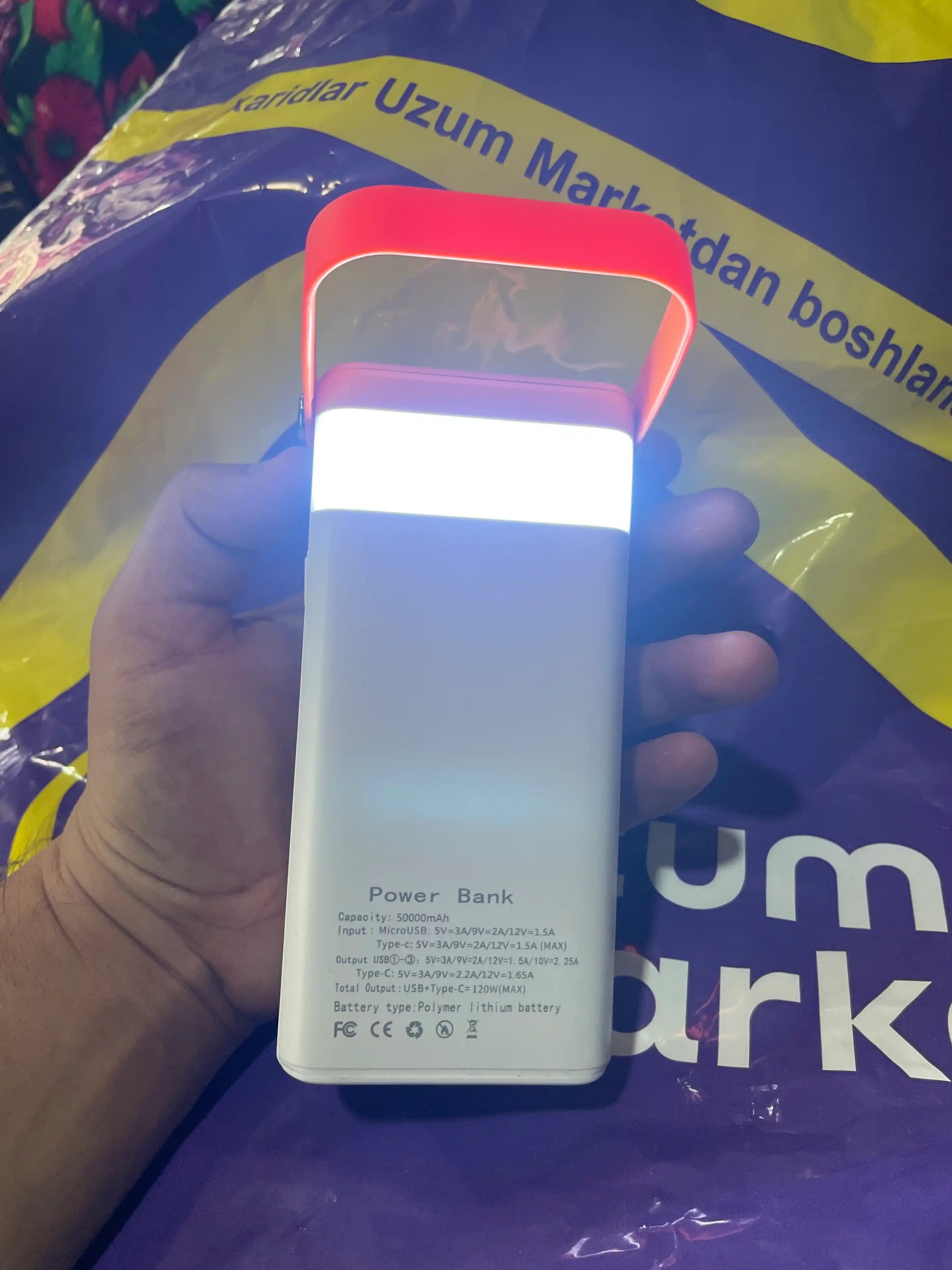 Tez zaryadlanuvchi tashqi akkumulyator, power bank 50000, 100000, 160000