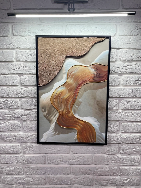 Devorga osiladigan kartina, qo‘l Ishi, 40x60 Sahro oltin to‘lqinlari