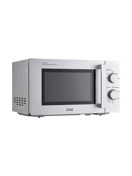 Mikroto‘lqinli pech Artel MWM 0120 Grey, 20L, mexanik boshqaruv, tez isitish, kompakt