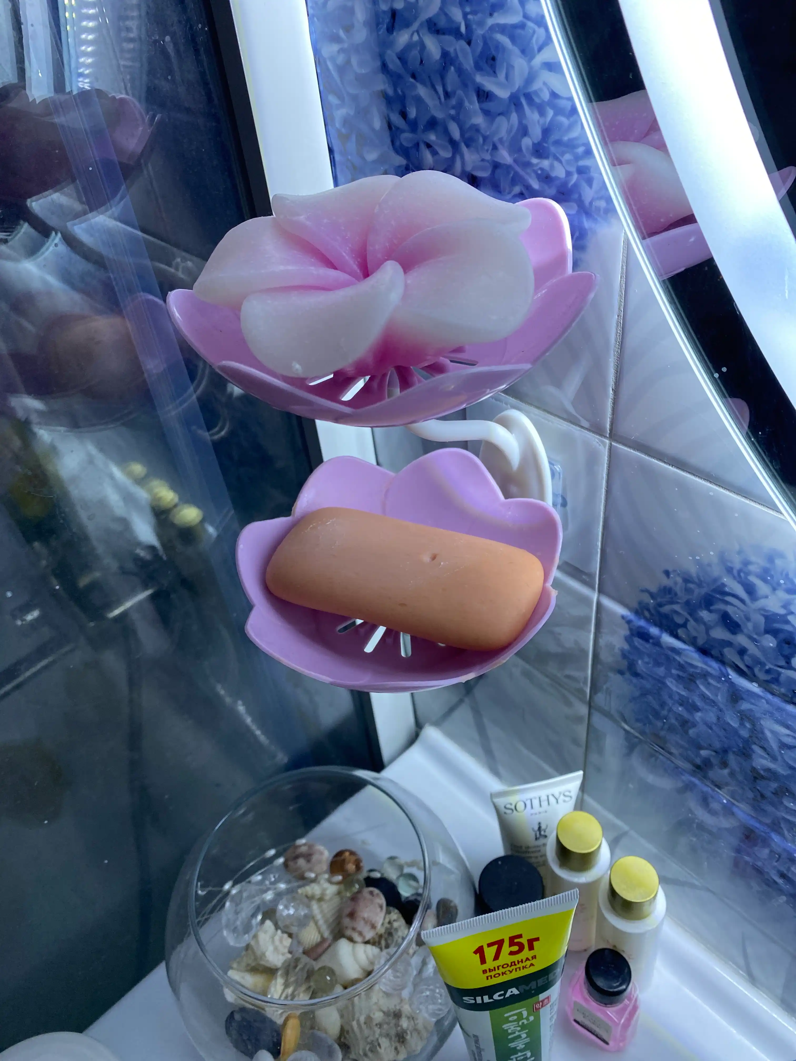 Мыльница полка для ванной и кухни, настенная, двойная, со сливом, держатель для мыла