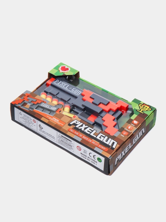 Игрушечный пистолет Pixel Gun с мягкими пулями, в стиле Майнкрафт, 26 см