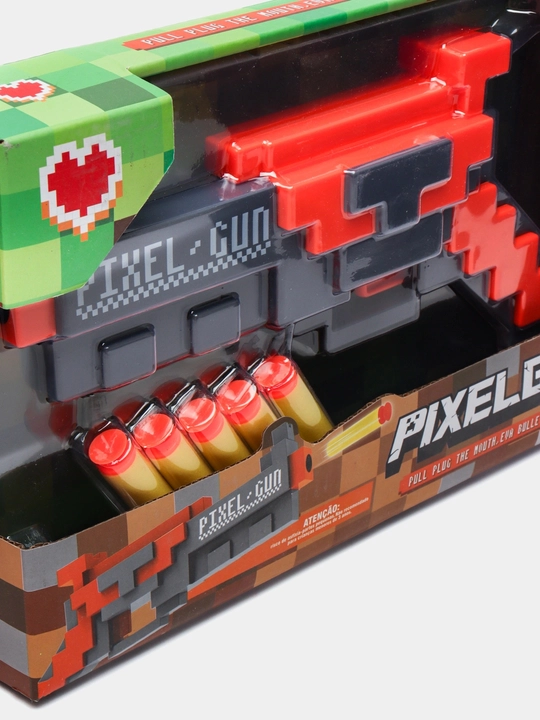 Игрушечный пистолет Pixel Gun с мягкими пулями, в стиле Майнкрафт, 26 см
