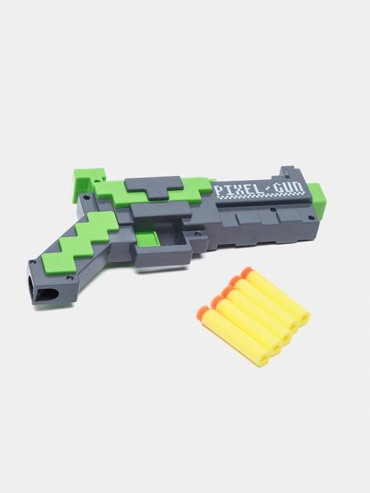 Игрушечный пистолет Pixel Gun с мягкими пулями, в стиле Майнкрафт, 26 см