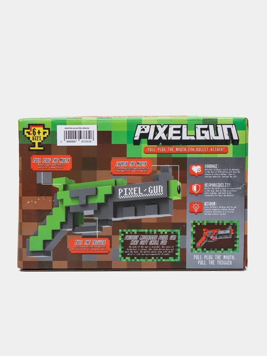 Игрушечный пистолет Pixel Gun с мягкими пулями, в стиле Майнкрафт, 26 см