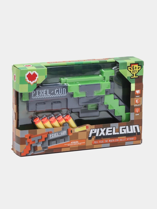 Игрушечный пистолет Pixel Gun с мягкими пулями, в стиле Майнкрафт, 26 см