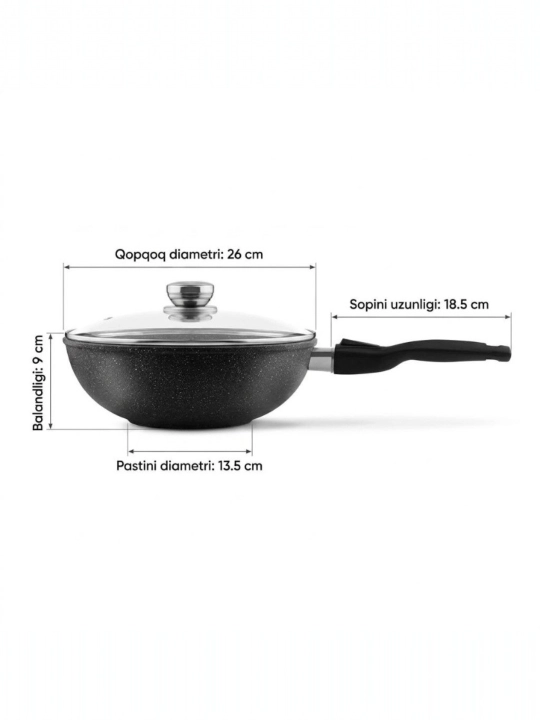 Wok Gardarika из России — гранитное антипригарное покрытие,объём: 3л, 4л