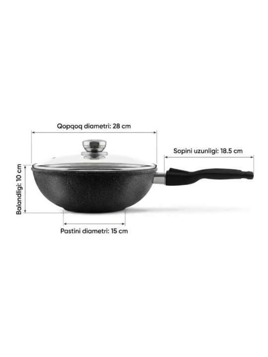 Wok Gardarika из России — гранитное антипригарное покрытие,объём: 3л, 4л