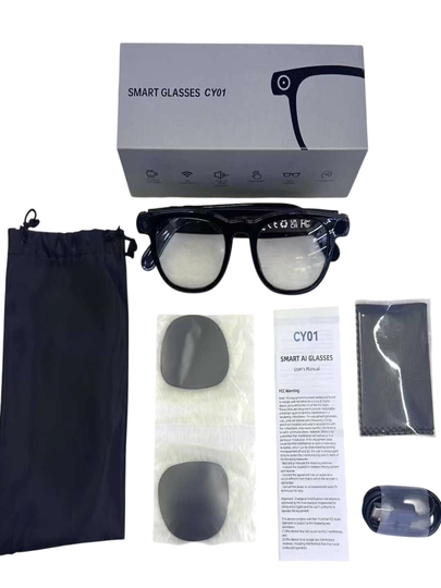 Умные солнцезащитные очки Smart Glasses с камерой Черные