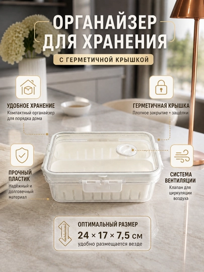 Контейнер для еды с разделителем — HOMEUM-KONTEYNER04-МОЛОЧ