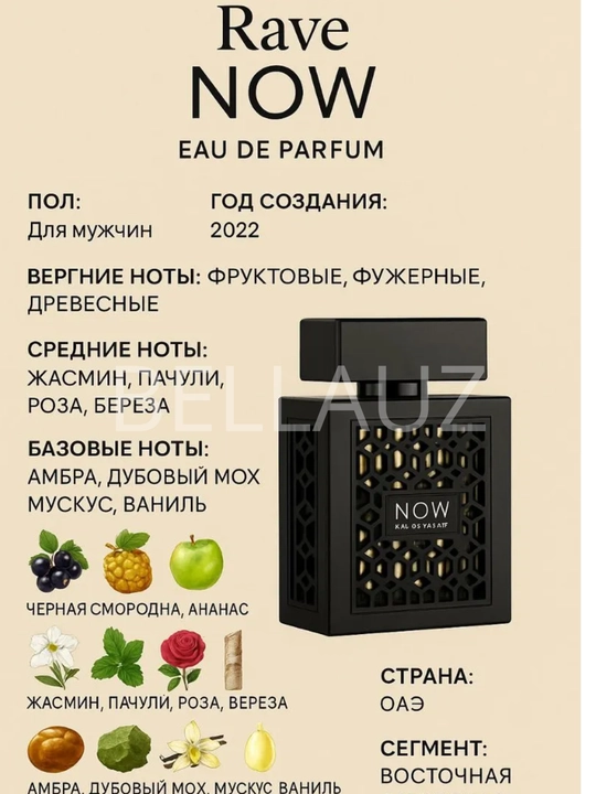 Erkaklar uchun parfyumeriya suvi, Now Rave, atir, Rawe 100 ml