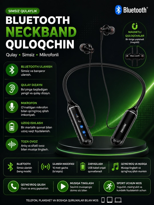 Simsiz Bluetooth quloqchin