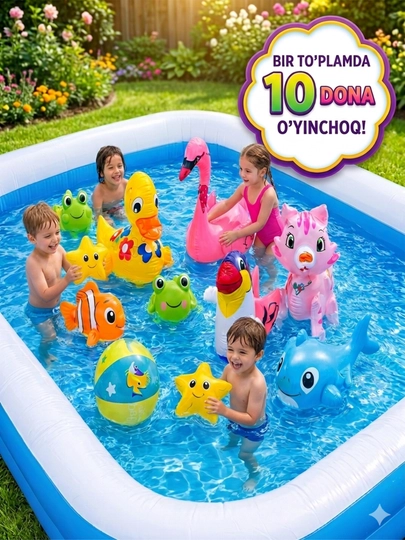 Набор водных игрушек, в комплекте 10 интересных игрушек для игр в воде — DONYORR-SUVOYINCHOQLAR