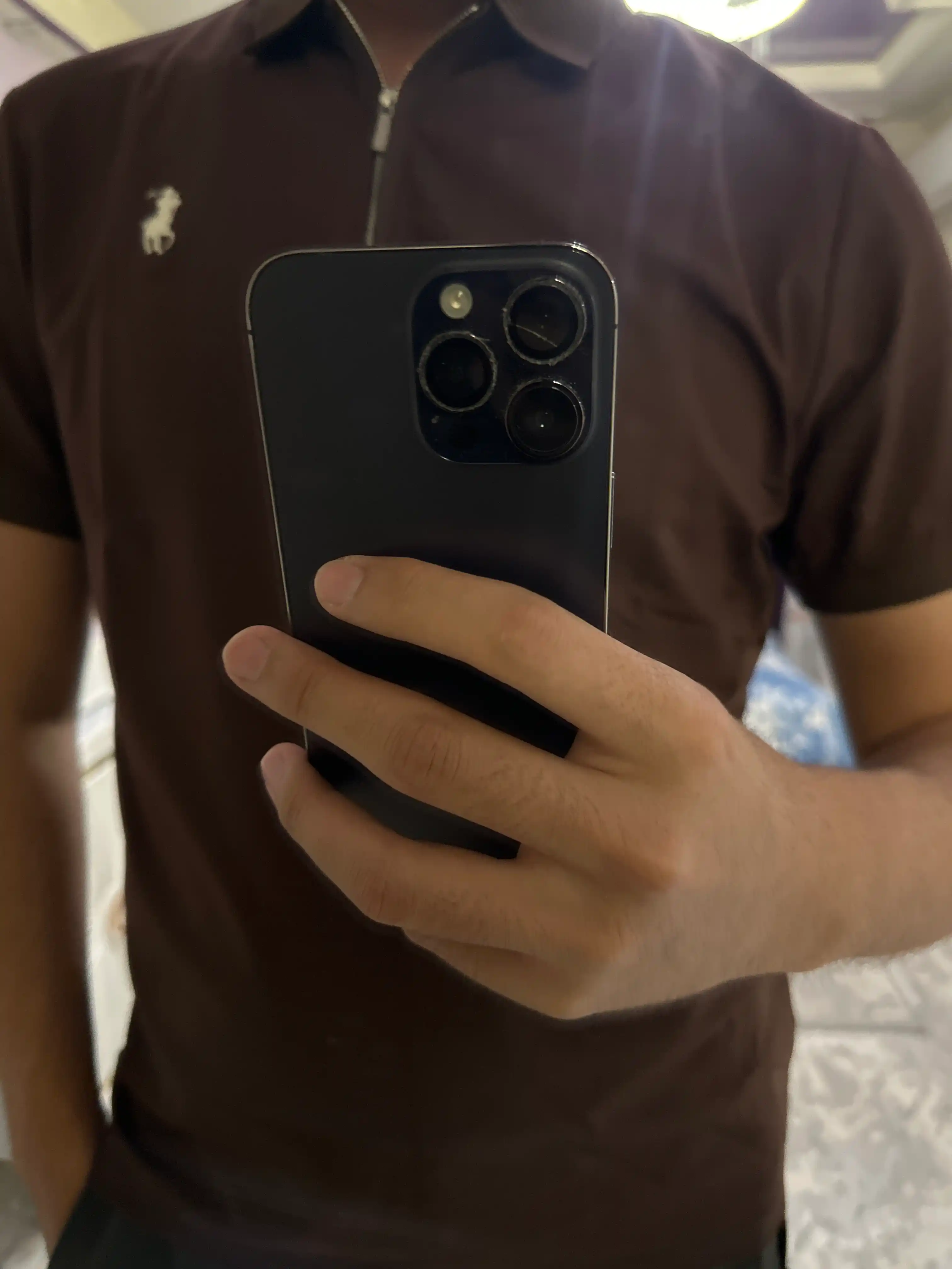 Поло мужское, на молнии, короткий рукав slim fit базовое, классика