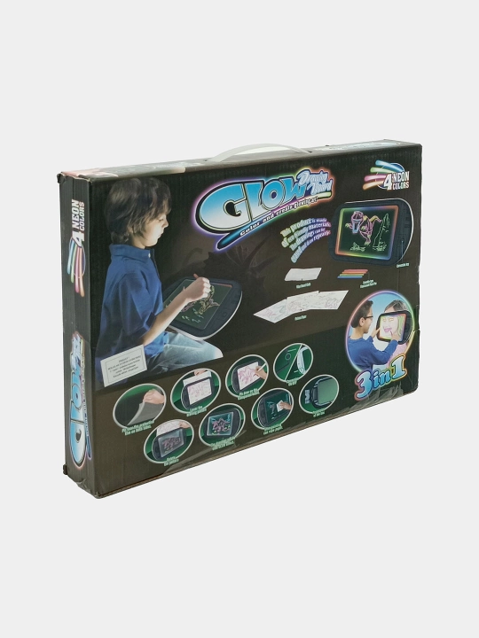 Yi Ma Toys Glow Drawing Board - 4 ta neon rangli chizish taxtasi, 3 tasi 1 da