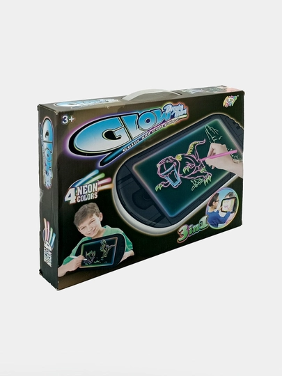 Yi Ma Toys Glow Drawing Board - 4 ta neon rangli chizish taxtasi, 3 tasi 1 da