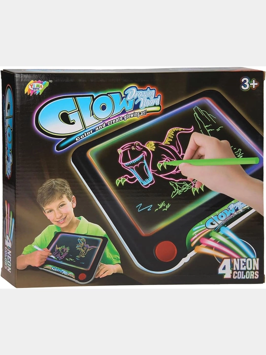 Yi Ma Toys Glow Drawing Board - 4 ta neon rangli chizish taxtasi, 3 tasi 1 da